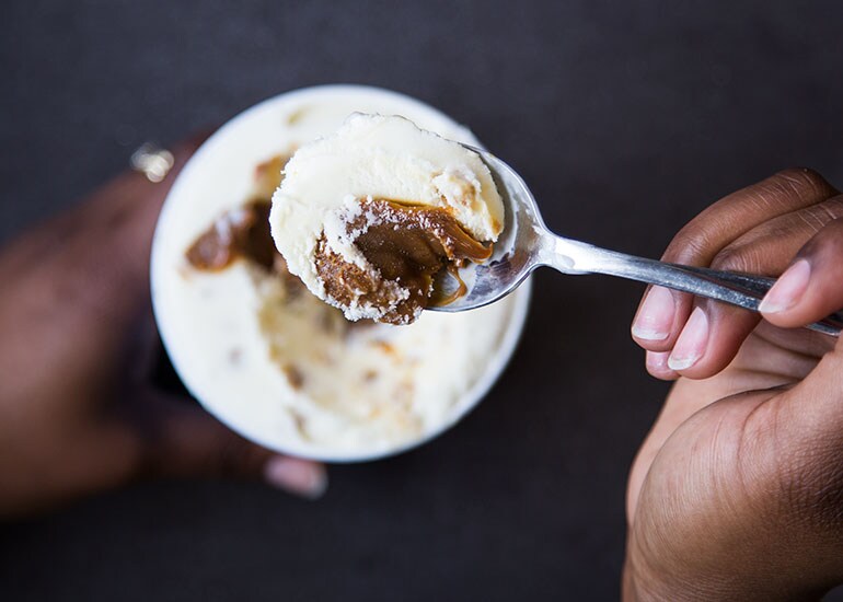 A Picture of salted Caramel Ice Cream