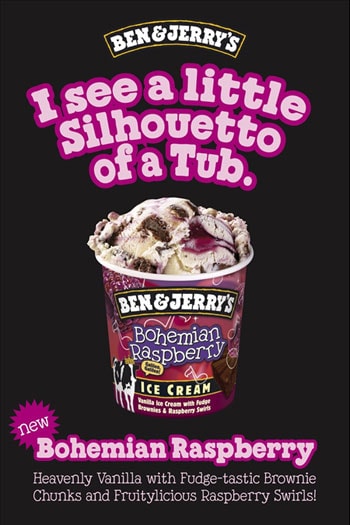 A Tub of Ben & Jerry's Bohemian Raspberry Ice Cream