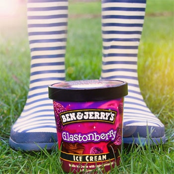 A Pint of Ben & Jerry's Glastonberry Ice Cream