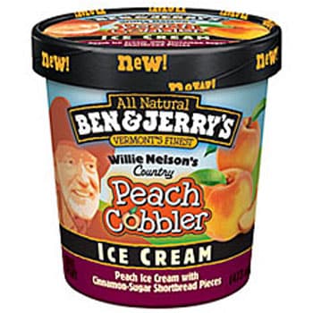 A Pint of Ben & Jerry's Peach Cobbler Ice Cream