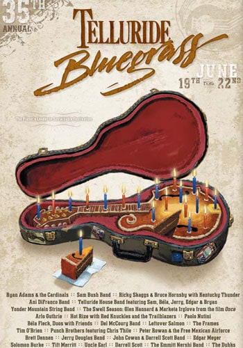 A Poster with Telluride Bluegrass Festival Information