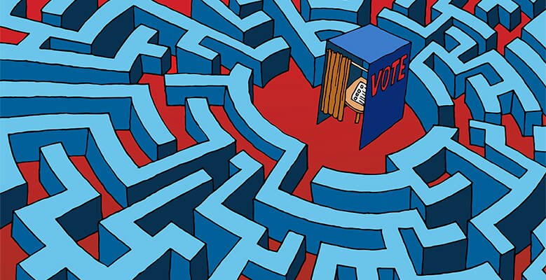 Maze to voting.