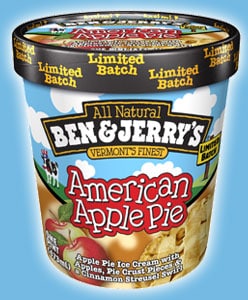 A pint of Ben & Jerry's apple pie Ice Cream