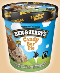 A pint of Ben & Jerry's candy bar pie Ice Cream