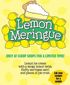 A poster about Ben & Jerry's lemon meringue Ice Cream