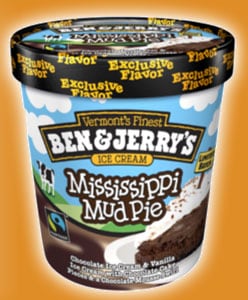 A pint of Ben & Jerry's mississippi mud pie Ice Cream