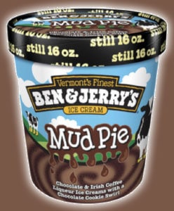 A pint of Ben & Jerry's mud pie Ice cream