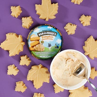 Pumpkin Cheesecake ice cream with maple candy