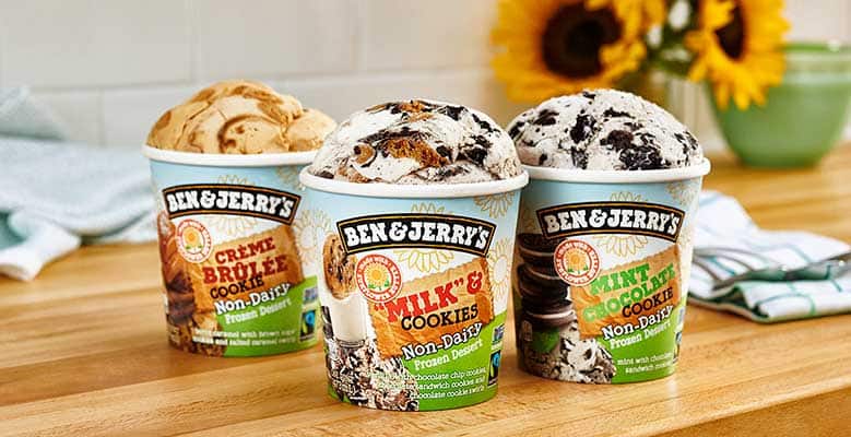 3 pints of Ben & Jerry's sunflower butter Non-Dairy vegan dessert