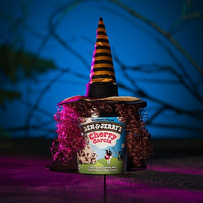 Cherry Garcia with witches hat